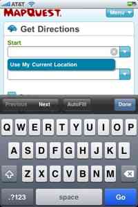 MapQuest Mobile geolocation