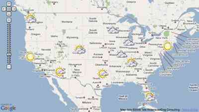 Interactive nationwide weather map