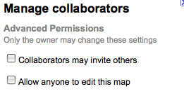 Collaborators pane in My Maps